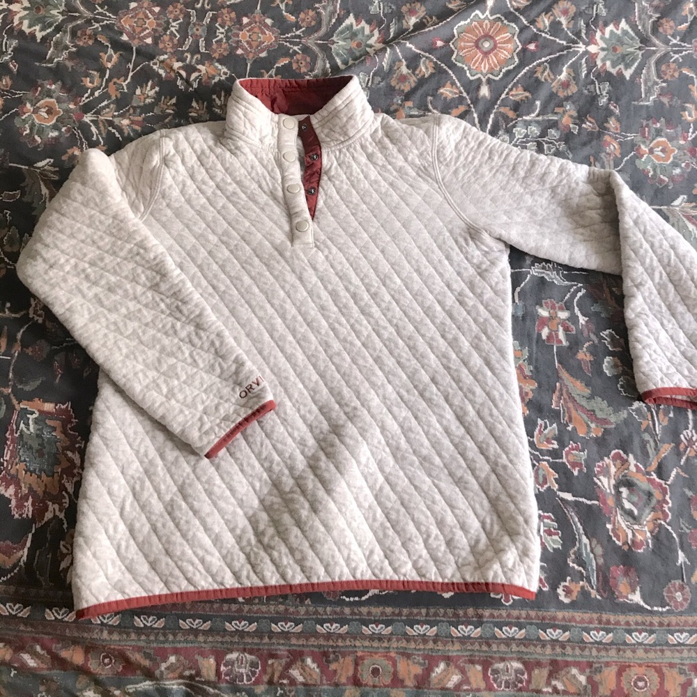 Orvis Women's Outdoor Quilted Snap Sweatshirt Oatmeal